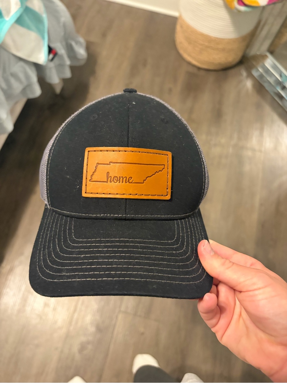 Tennessee Black Trucker Hat with Brown 'home' Patch